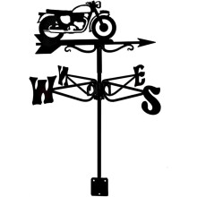 Vintage-Wetterfahne aus Metall mit Motorradmotiv zur Montage im Garten, auf dem Dach oder auf dem Rasen