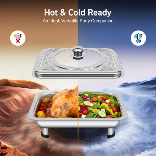 4 pcs Chafing Dish Sets with Lid Chafing Dish Chafer Pan Buffet Tray 1