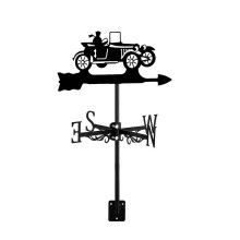 Wetterfahne im Vintage-Auto-Stil für Bauernhausdach und Garten, Metall-Außendekoration mit austauschbaren Aufsätzen