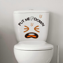 Funny Reminder Stickers for Toilet Seat, Waterproof PVC Decoration for Bathroom