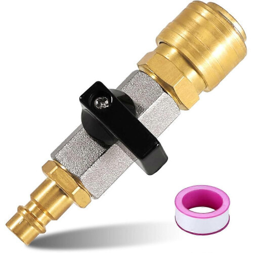 Brass Compressed Air Stopcock G1/4 Inch, Quick Release Coupling for Pneumatic Tools