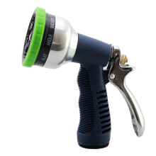 Pistolet d'arrosage avec commande au pouce, plusieurs jets pour pelouses, jardins et lavage des animaux.