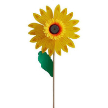 Flower Pinwheel for Garden Yard Decor, Outdoor Wind Spinner Sunflower Shape, Plastic