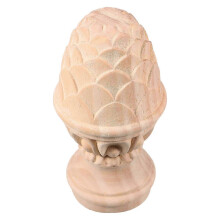 Decorative Wood Finials for Staircases, Bed Posts & Curtain Rods, Unfinished Beige Wooden Topper