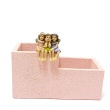 Fairy Flower Pot Pen Holder Resin Planter Organiser for Desktop Home Garden Decor