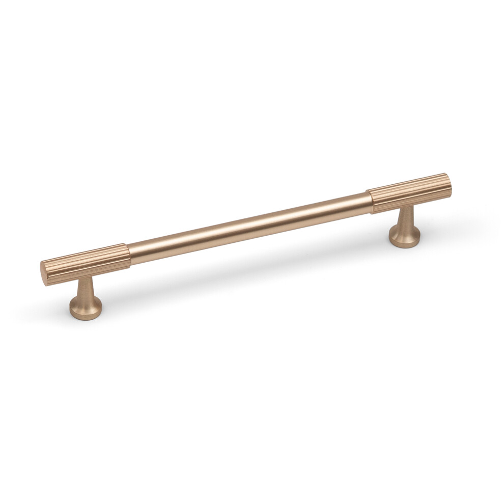 160Mm Brushed Brass Reeded Cabinet Handle 5056767305860