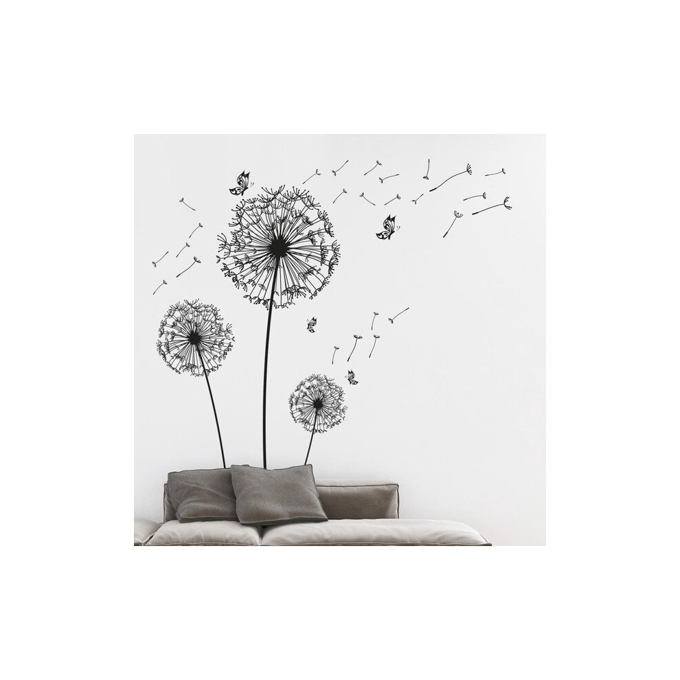 Wall Sticker Dandelion Butterfly Design 135X125 Cm Uv Water Resistant For Smooth Surfaces 6966168062936