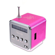 TD-V26 Mini Portable Speaker with FM Radio, LCD Screen, 3W Clear Sound, Compact Design for Home Office