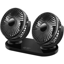Ventilateur de voiture 12 V avec 3 vitesses et rotation à 360 pour le refroidissement de l'habitacle.