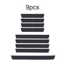 Door Sill Protector Stickers Compatible with Most Car Models, 9-Piece Set in Carbon Fibre Vinyl for Scratch Protection & Vehicle Styling