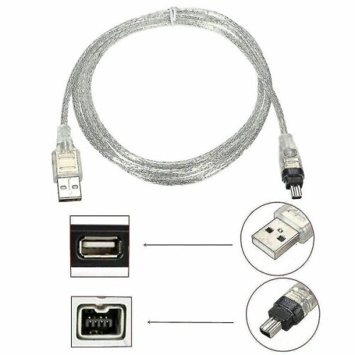 Mini DV to USB Cable Compatible with Sony Camcorders for PC Video Editing, 1.5m FireWire 1394 Data Transfer