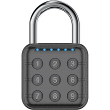 Candado electrónico de combinación de 6 dígitos con resistencia al agua IP67 y batería de reserva de 12 meses para uso en interiores y exteriores.