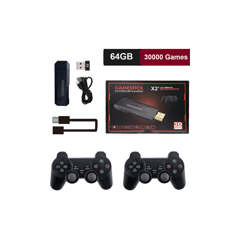 Retro Game Console Compatible With Ps1, N64, Sega, 4K Output With Dual Wireless Controllers, 256Gb Game Library 6966168065296