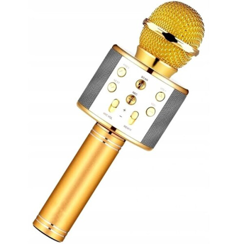 Microfono karaoke wireless Bluetooth per cantare e registrare, compatibile con smartphone Android, tablet e smart TV.