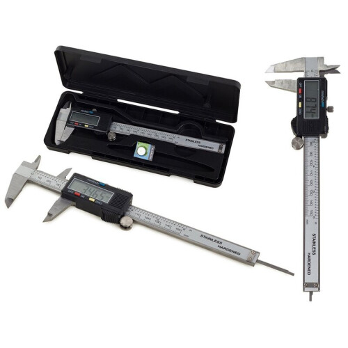Electronic Caliper with Depth Measurement, ZERO Function, LR44 Battery Included, Case for Workshop and Garage Use