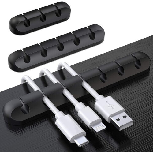 Cable Holder Compatible with Multiple Cables - Soft Non-Magnetic Material, Strong Adhesive for Multi-Surface Use