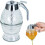 Dispenser in vetro per miele e sciroppo con versamento preciso, include barattolo e vassoio, altezza 15,5 cm. 1