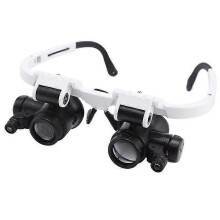 Lente d'ingrandimento binoculare con luci LED regolabili per lavori di riparazione e riduzione affaticamento visivo