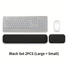 Set di poggiabraccia per tastiera meccanica con supporto per polsi in memory foam per un'ergonomia ottimale sulla scrivania.