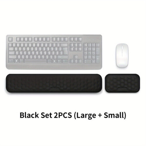 Mechanical Keyboard Arm Rest Set with Memory Foam Wrist Support for Desk Ergonomics