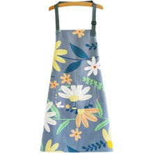 Keukenschort met verstelbare nekband en borststuk, katoen-polyester mix, twee aparte zakken voor koken en bakken.