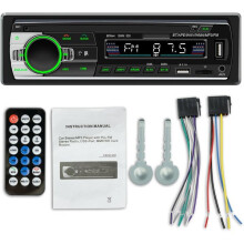 Autoradio 1 DIN con Bluetooth 5.0, radio RDS, ingresso USB/TF/AUX per chiamate in vivavoce e riproduzione musicale.