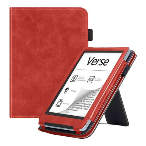 Leather Tablet Case Compatible with Pocketbook Verse & Ve with Stand Function and Automatic Sleep Wake-up