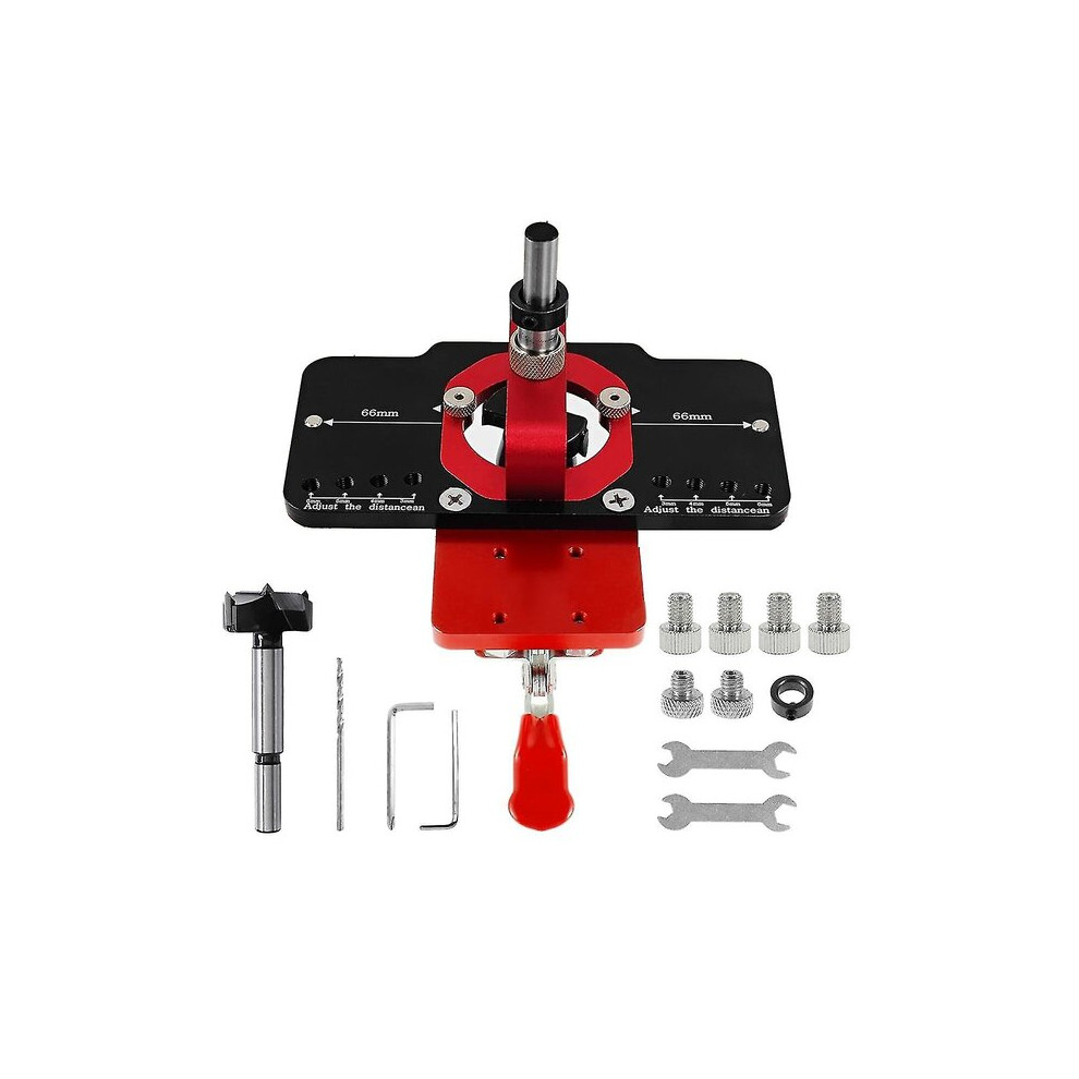 35Mm Concealed Door Hinge Drill Bit, Aluminium Alloy Jig With 3-6Mm Offset For Cabinet And Wardrobe Door Installation 6966168068976