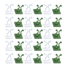 Attaches câble ABS blancs et verts pour fixation plantes et gestion fils intérieur extérieur - 100 pièces