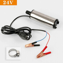 24-V-Diesel-Transferpumpe, Edelstahl-Tauchpumpe für Wasser und Diesel, 3 m Kabel mit Klemmen, herausnehmbarer Filter