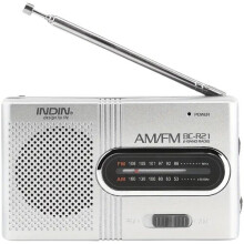 Radio AM/FM portatile con altoparlanti stereo integrati, jack per cuffie per l'ascolto privato, design compatto e portatile.