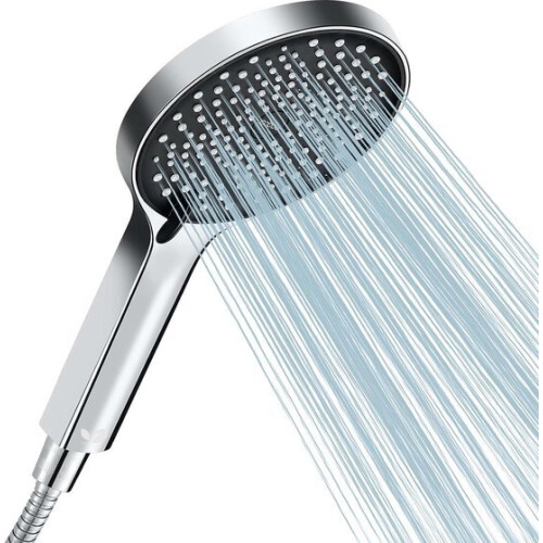 Water Saving Shower Head 3 Spray Modes 130mm Wide Chrome Finish for Rain Massage Function