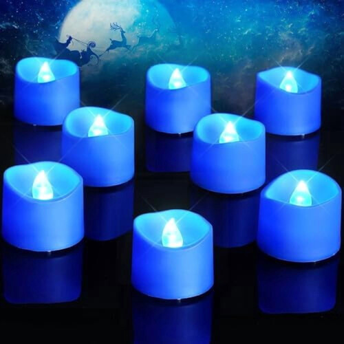 LED-Teelichter, flammenlos, flackernd, warmweiß, 24er-Pack