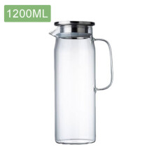 Glass Carafe Compatible with Multiple Beverages, 1000ml Capacity with Wide Mouth for Fruit & Ice