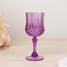 Lilla krystallslipte plastvinglass 227 ml 6 stk