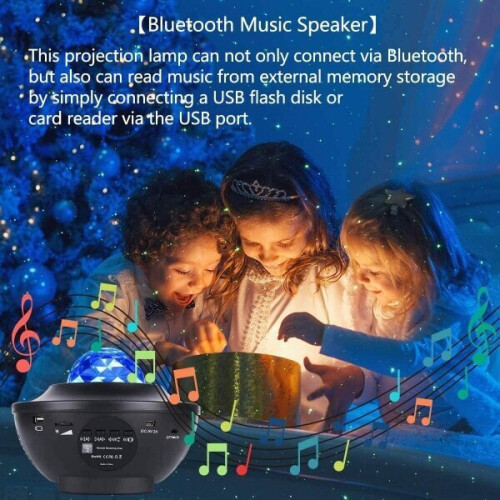 LED Star Projector with Ocean Wave Light, 10 Colour Modes, Adjustable Brightness and Timer