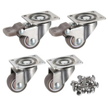 Furniture Casters - Set of 4 Grey 45kg Capacity Casters with 360 Rotation for Storage Boxes