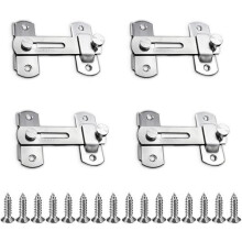 Pestillo de acero inoxidable para puertas correderas con manilla giratoria y orificios para tornillos empotrados