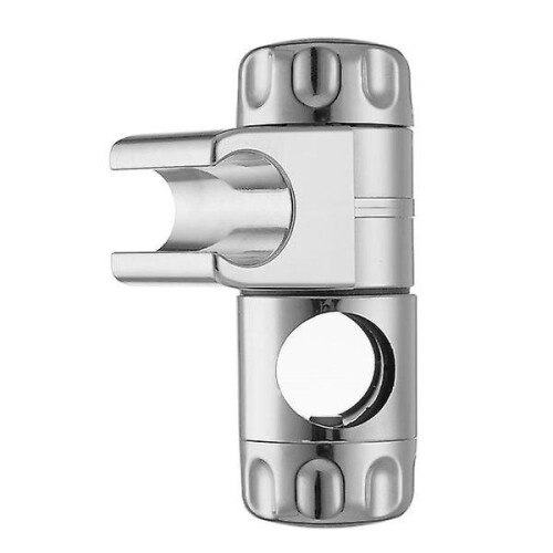 Adjustable Chrome Shower Bracket, No Tools Installation & 360 Rotation, Compatible with 25mm Slide Bar
