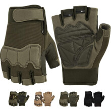 Guantes de moto acolchados de medio dedo con ventilación para hombre, protección mejorada de la palma para ciclismo y uso al aire libre.
