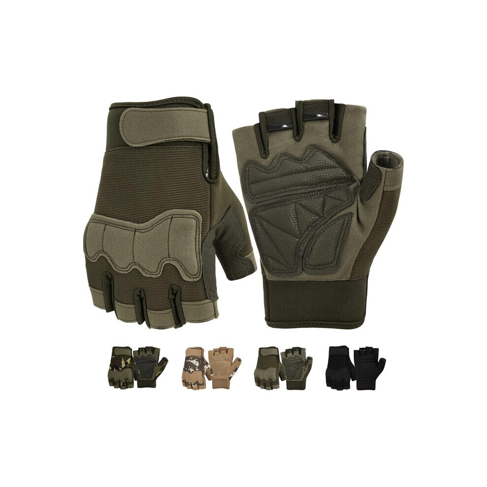 Men's Airflow Padded Half Finger Motorcycle Gloves, Enhanced Palm Protection For Cycling & Outdoor Use 6966168191568