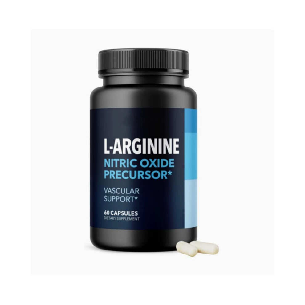 (1pcs) L-Arginine Nitric Oxide Precursor Supplement, Vascular Support for Circulation & Wellness, 60 Capsules