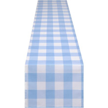 Runner da tavola a quadretti azzurri e bianchi, 180 cm (71 pollici)