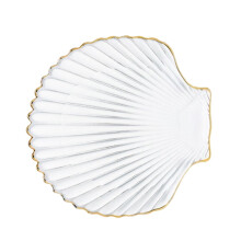 Assiette à déjeuner en verre en forme de coquillage