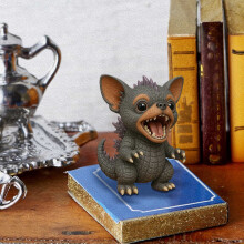 Estatua de perro monstruo de resina, decoración hecha a mano para interiores y exteriores.