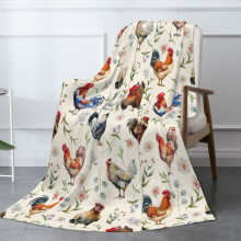 Csirkés mintás flanel takaró 150x130 cm