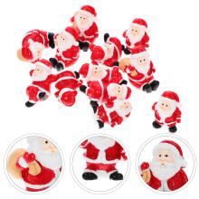 Kerstornamenten van de Kerstman van hars, rode kerstdecoratie, 12 stuks