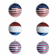 Patriottische paillettenballen als decoratie in rood en blauw voor 4 juli.