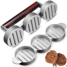 Prensa de aluminio para hamburguesas, molde para hamburguesas redondas de 24,5 cm (9,65 pulgadas)