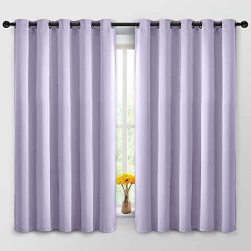 Cortinas Blackout Térmicas Isolantes Lilás 62x63 polegadas (2 painéis)